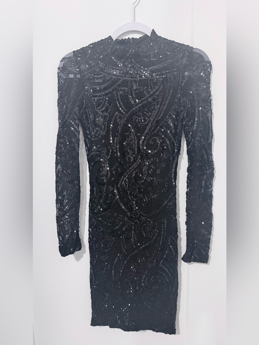 Black Sequin/beaded Bodycon Dress
